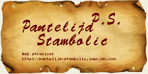 Pantelija Stambolić vizit kartica